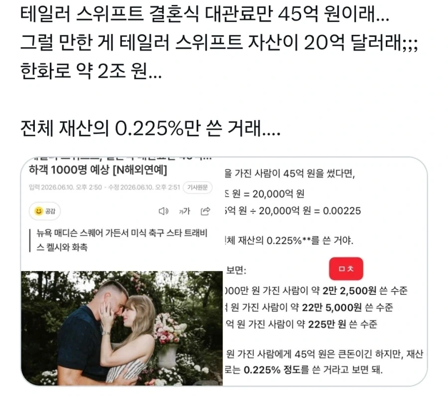 테일러 스위프트 결혼식 대관료만 45억원..._1.webp