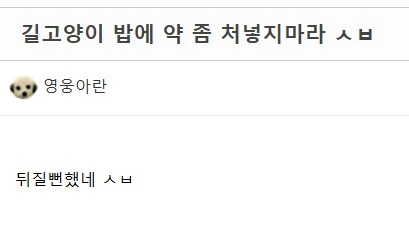"길고양이 밥에 약 좀 넣지마라 ㅅㅂ" 대표 이미지