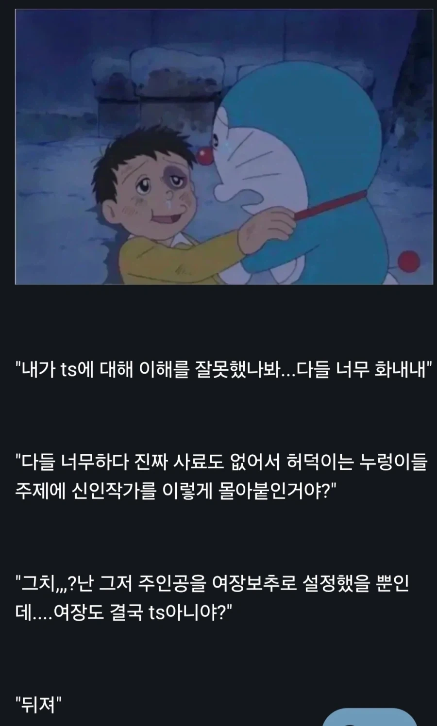 "진구야 ts소설 도전한다더니 왜 처맞은거야?" 대표 이미지