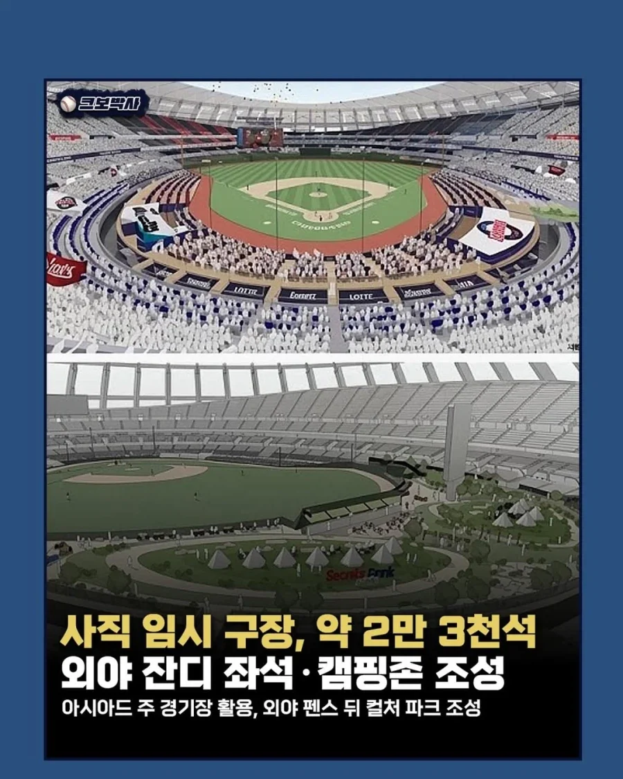 KBO] 사직 임시구장, 2만 3천석..._1.webp