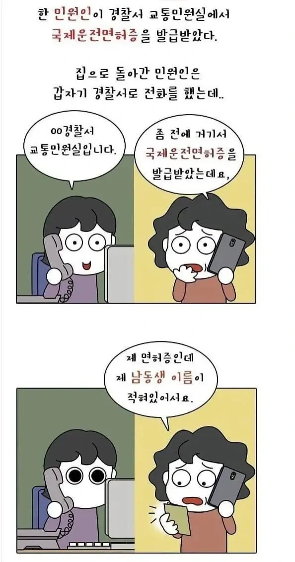 국제면허증을 발급 받았는데 남동생 이름이 적혀있어요_1.webp