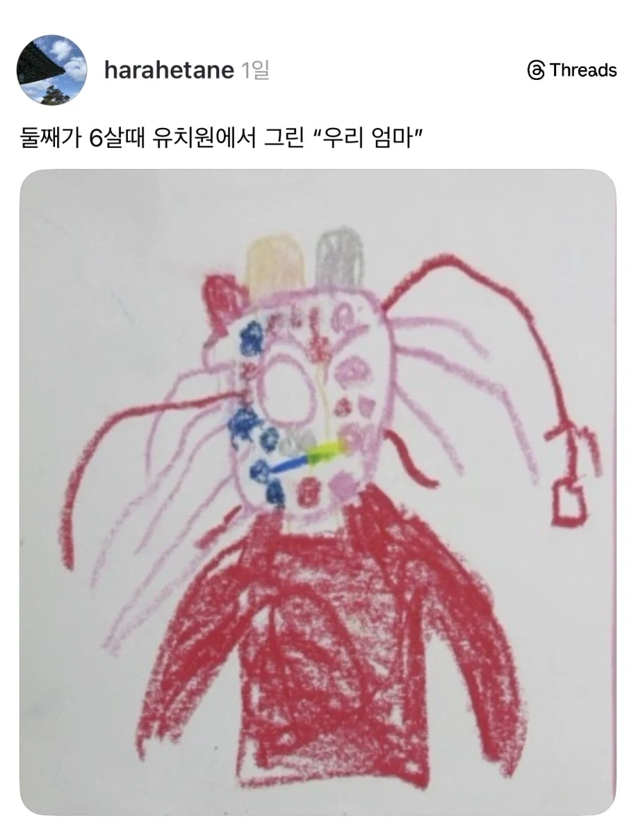 6살때 유치원에서 그린 우리엄마_1.webp