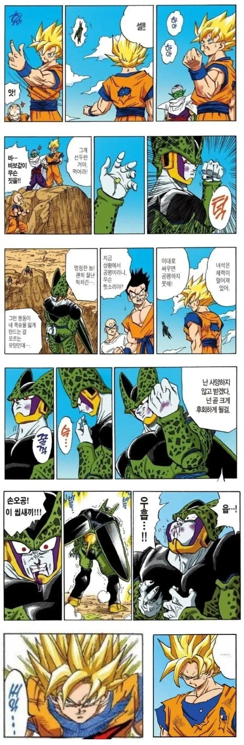 드래곤볼) 셀에게 선두를 준 손오공 만화.manhwa_1.webp