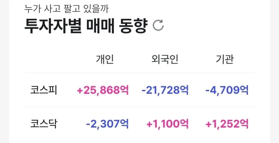 코스피 개인 시간당