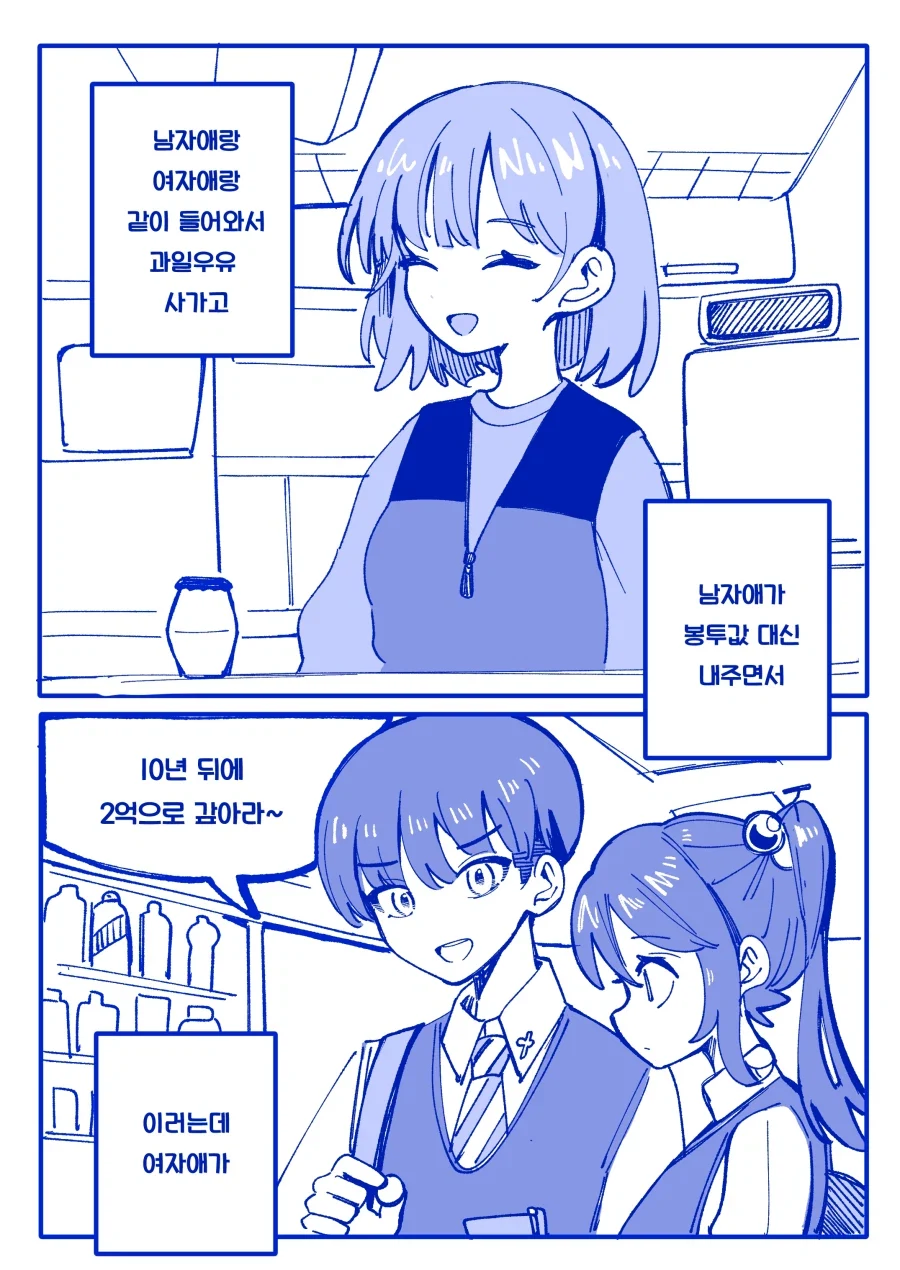 가족들이 해변가에 오는 만화 대표 이미지