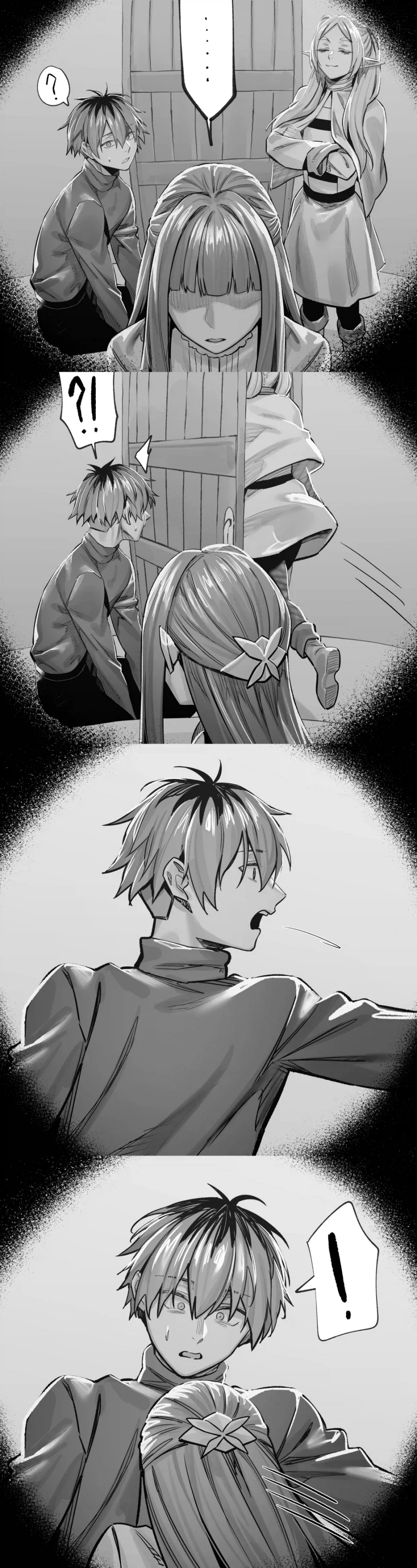 프리렌)효은이와 힘찬이가 싸워서 프리렌이 중재해서 화해하는 manhwa_3.webp