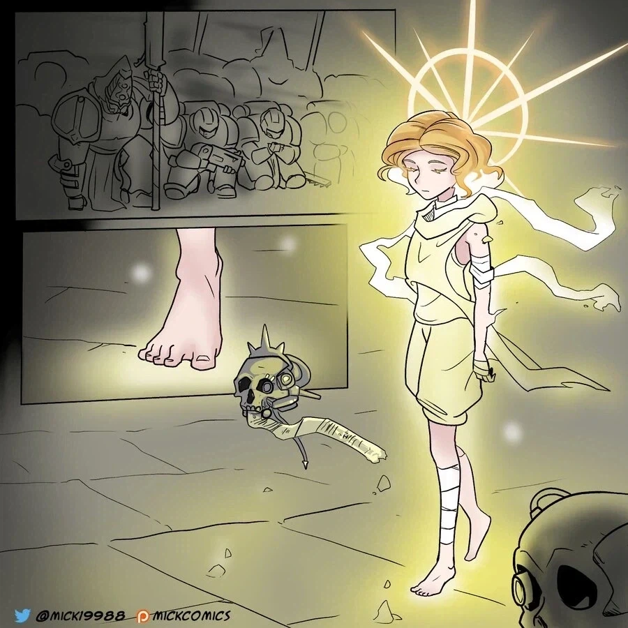 소녀의 몸애 빙의한 워해머 황제 만화.manhwa_6.webp