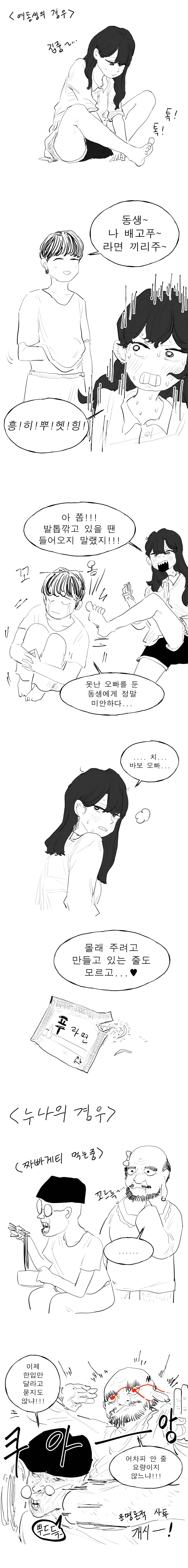 누나랑 산나물 튀김먹는 만화 이미지 2