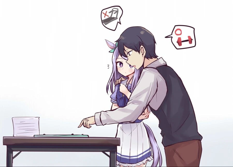 [말딸] 작전을 짜는 트레이너에게 장난을 치는 맥퀸.manhwa - 이미지 2