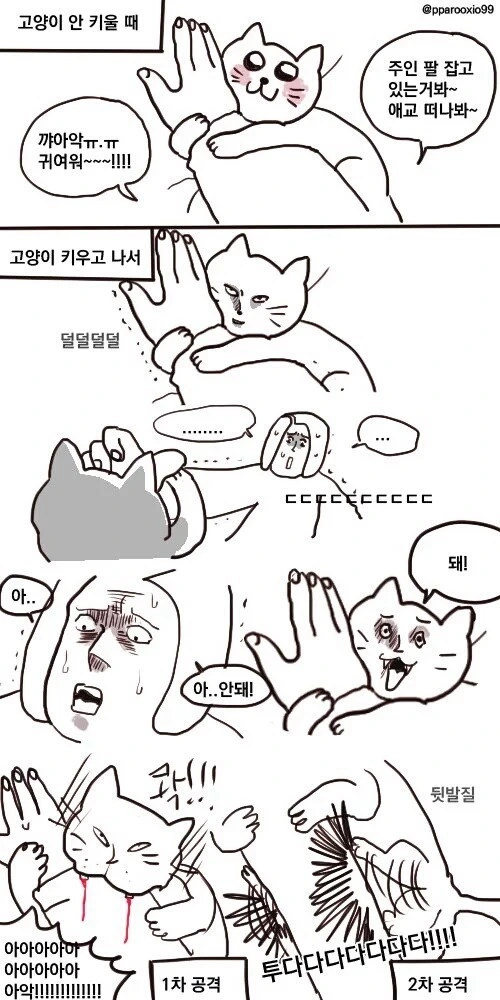 고양이 키우기 전과 후 시각 비교.manwha
