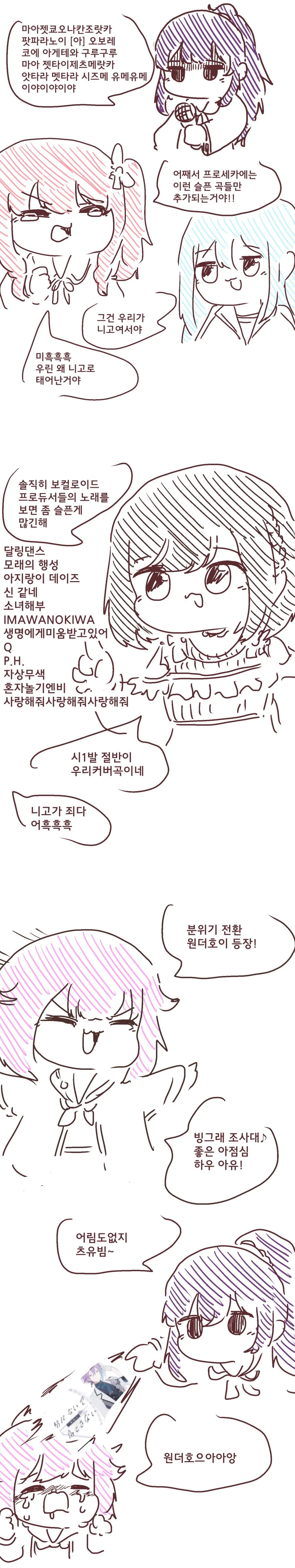 프로세카의 어두운 노래 제작자들.Manhwa