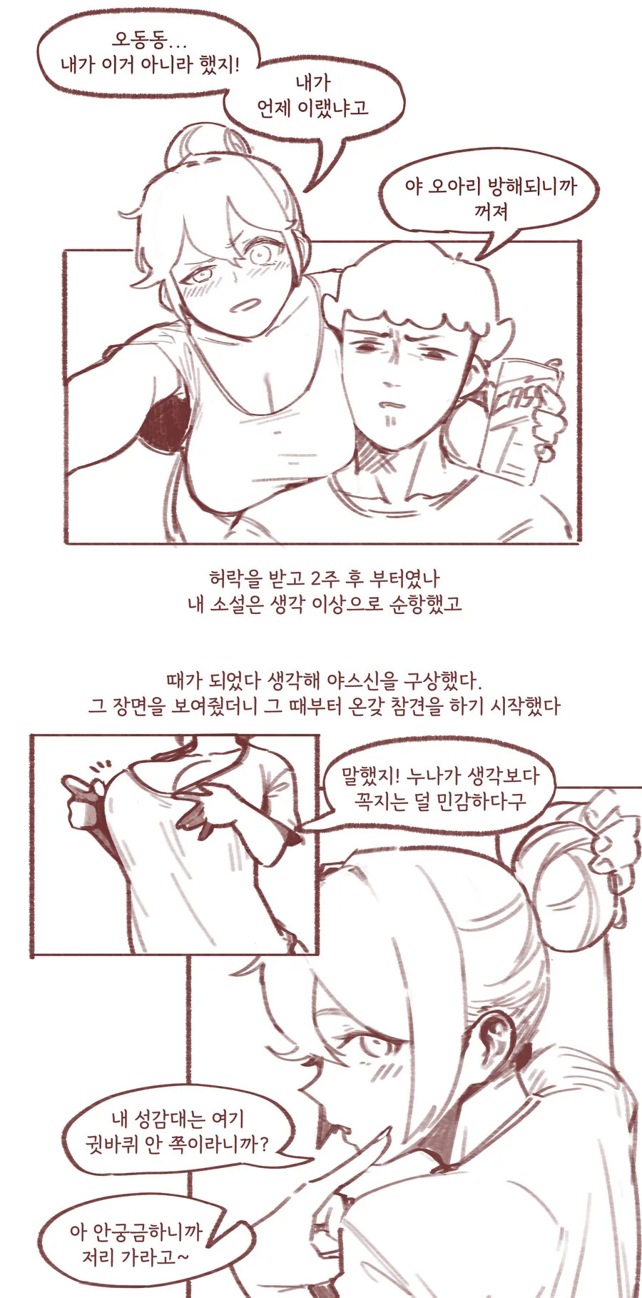 ㄱㅊ소설 쓰다가 누나한테 들키는 만화 - 이미지 3