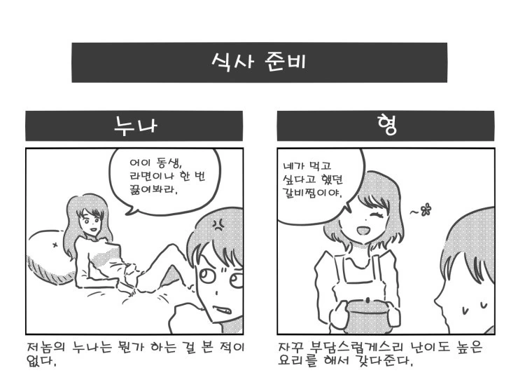 누나랑 형의 차이를 알아보는 MANHWA.