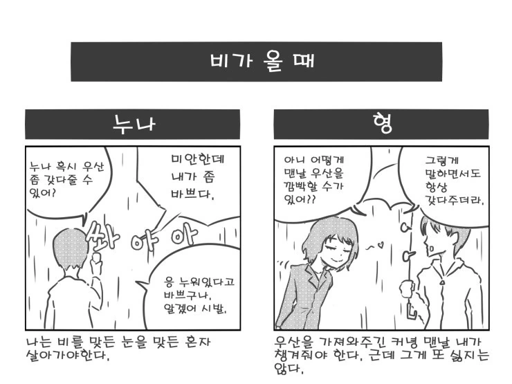 누나랑 형의 차이를 알아보는 MANHWA. - 이미지 3
