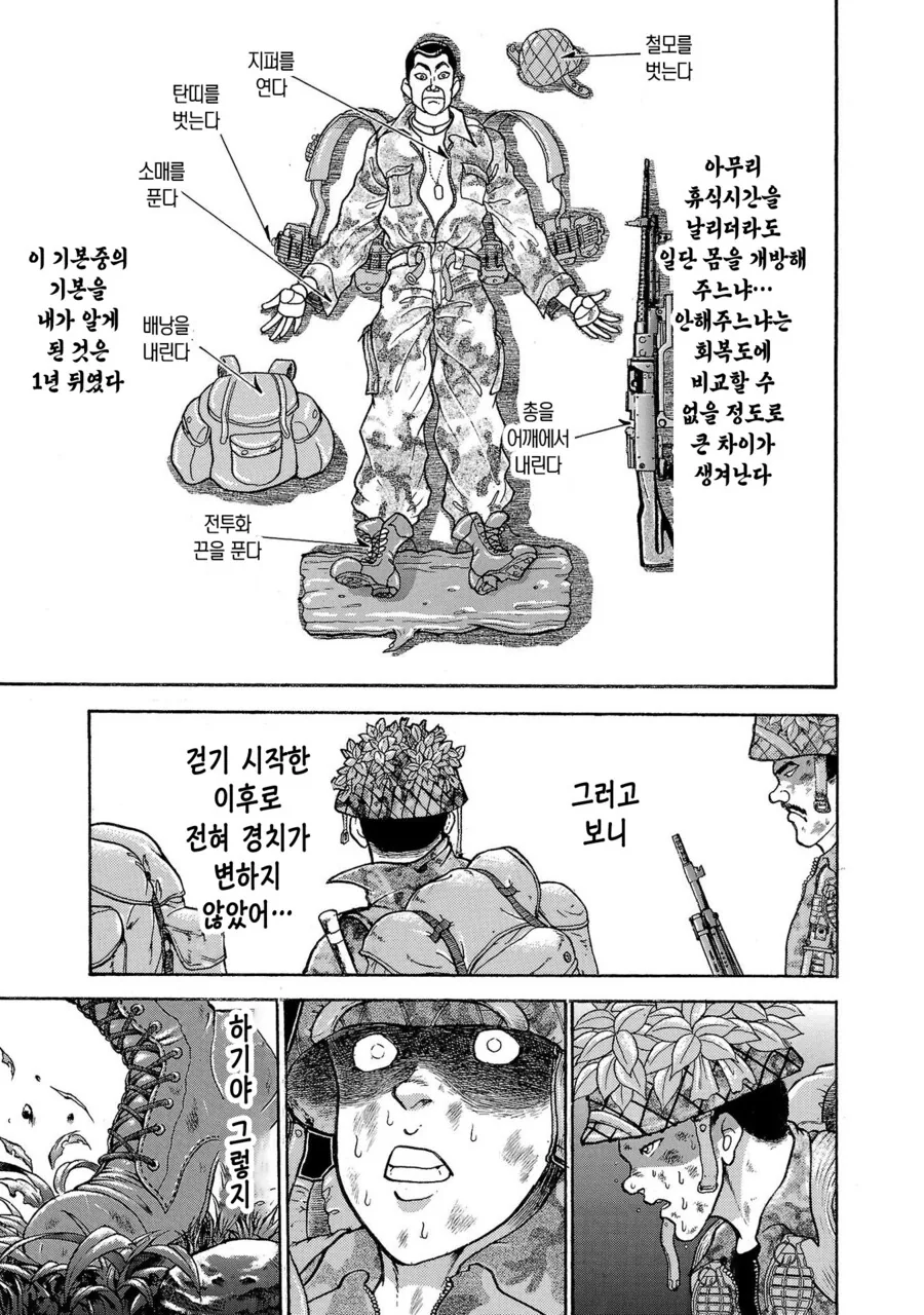 바키 작가가 경험한 14KG 군장 100Km 행군 만화 - 이미지 20