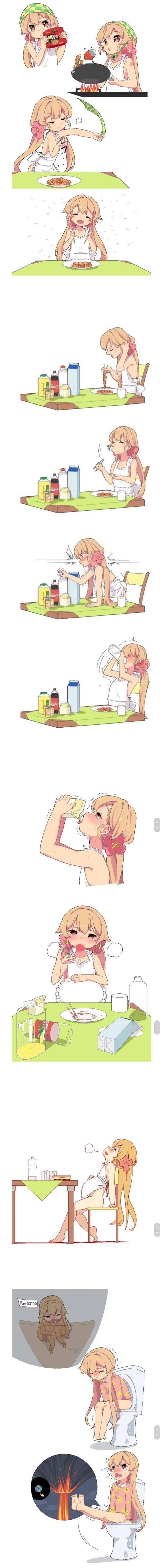 불닭볶음면 먹는 ㄹㄹ 만화.Manwha