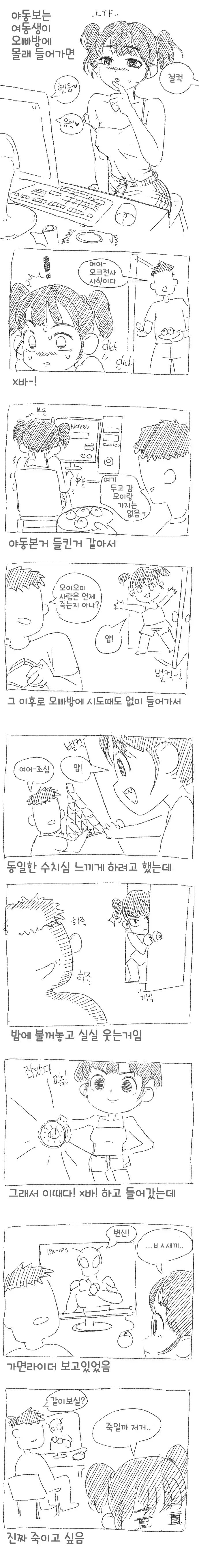 ㅇㄷ 보는거 들킨 여동생 만화