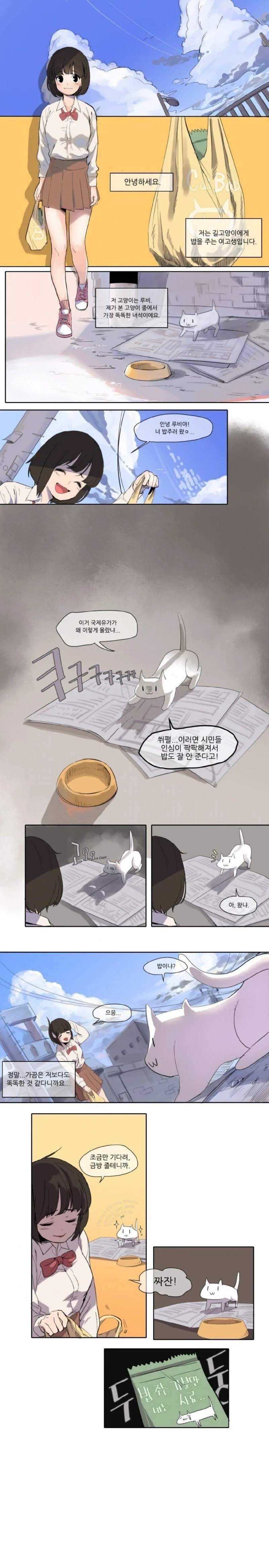 머리가 좋은 고양이 만화