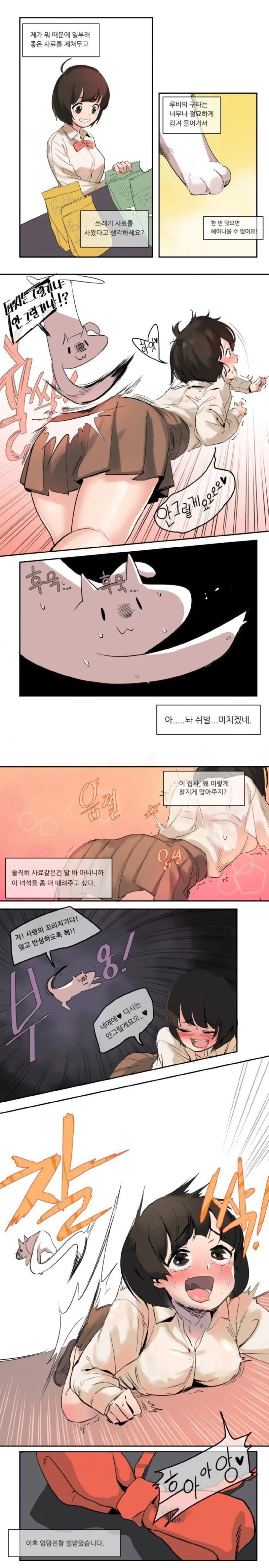 머리가 좋은 고양이 만화 - 이미지 3