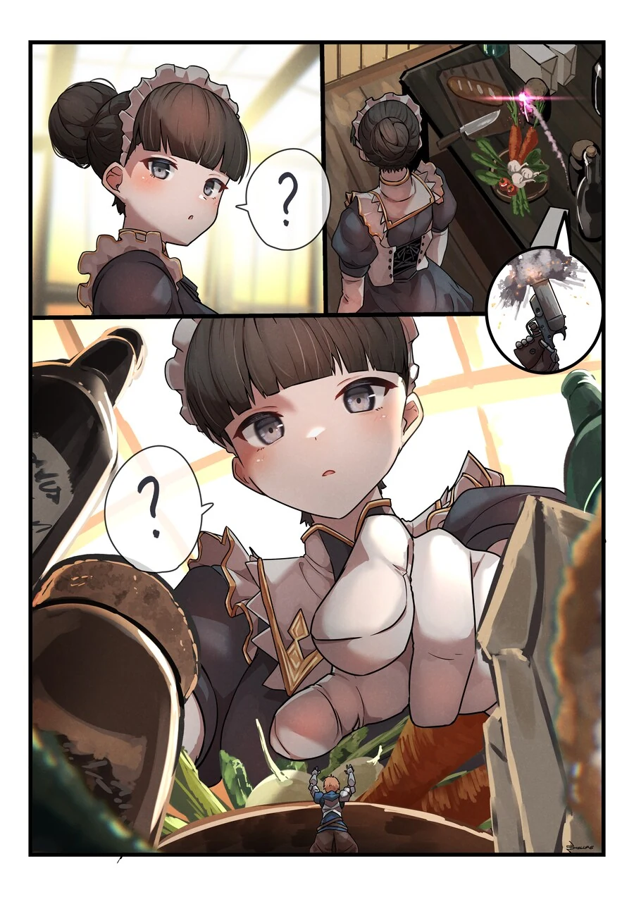 용사가 거대한 메이드를 만나는 만화 - 이미지 2