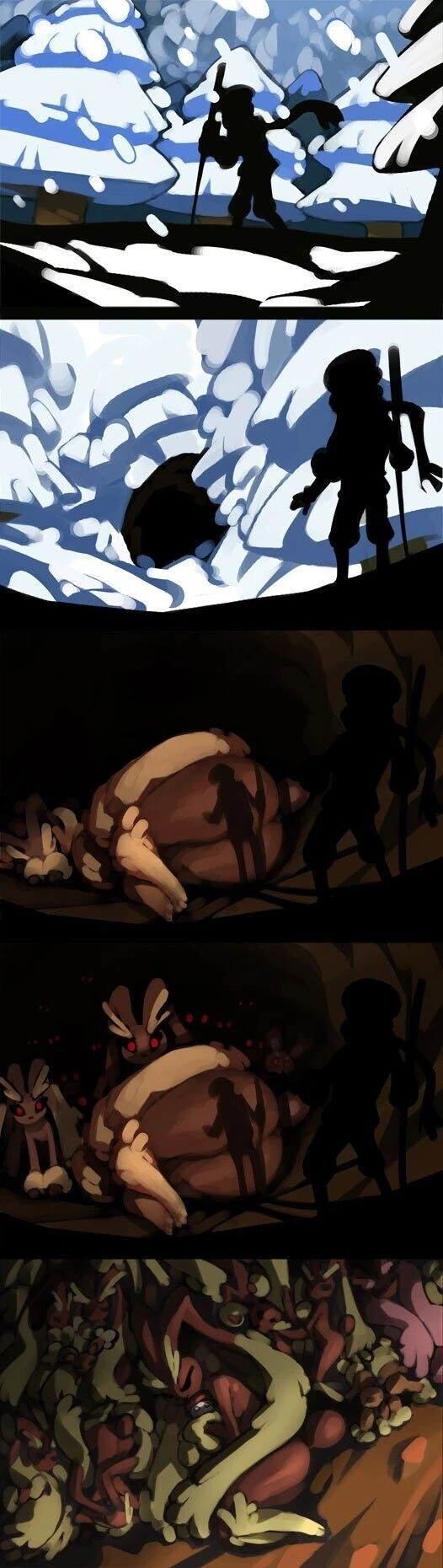 설산에서 조난당하는 만화