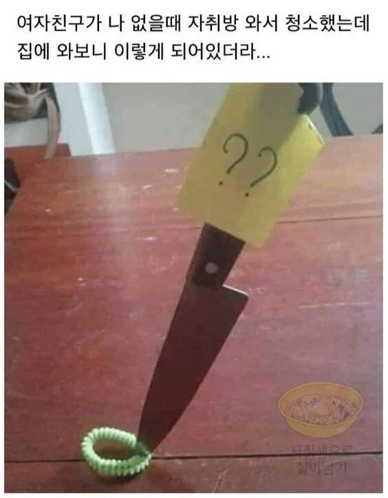 남친의 자취방을 청소하던 여친...