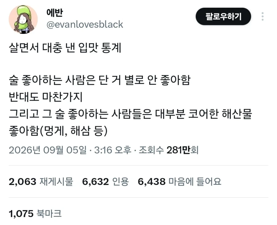 보통 술 좋아하면 단 거 싫어한다.jpg