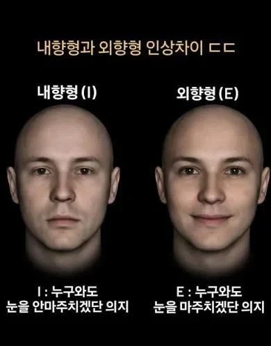 내향인과 외향인의 눈빛 차이