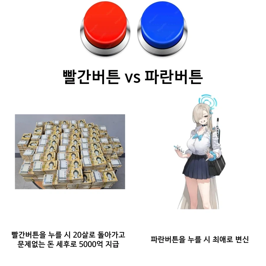 빨간버튼 vs 파란버튼.