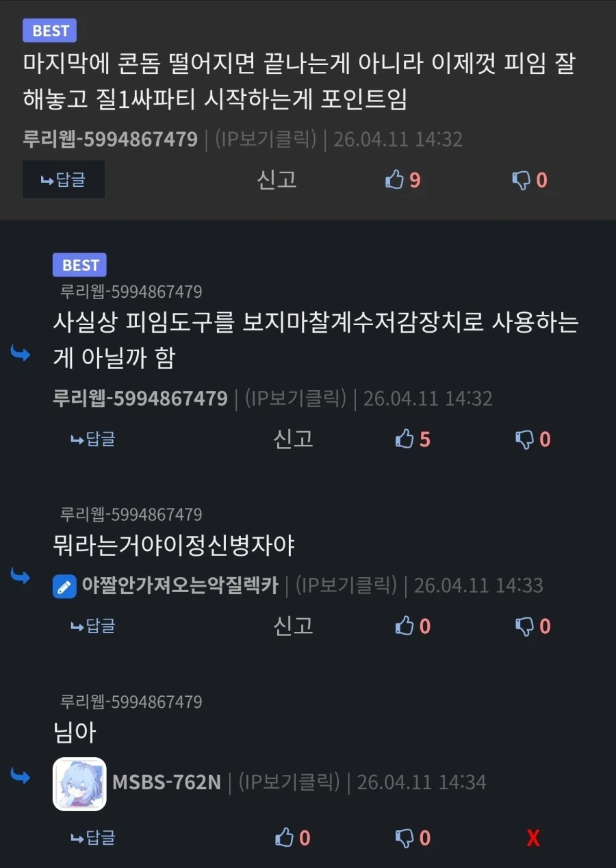 아다들이 생각하는 콘돔의 사용처