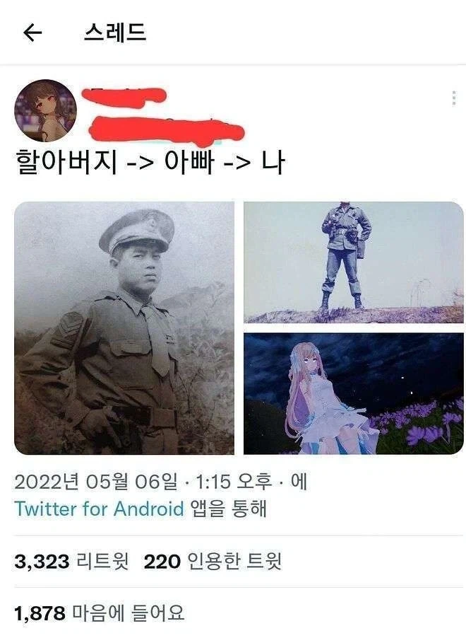 조상께서 지켜내신 평화로운 세상