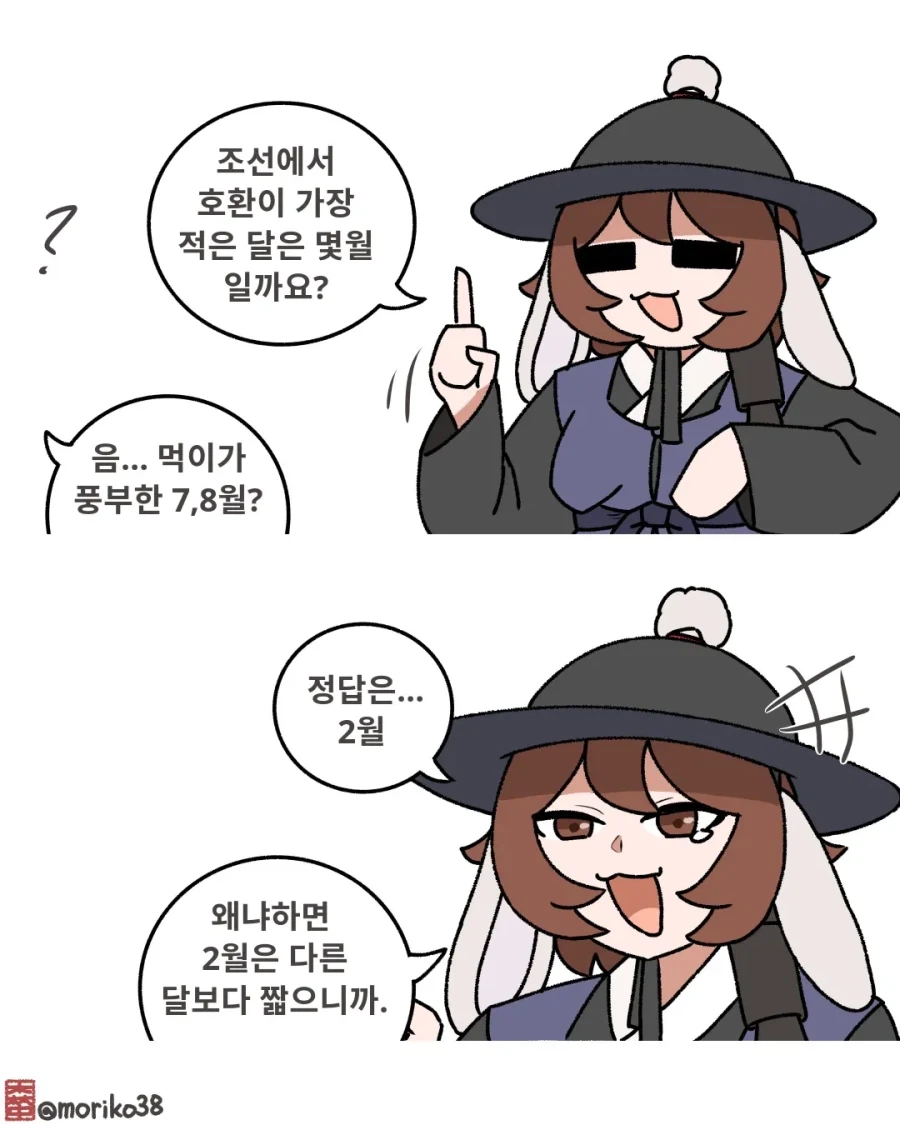 토끼조선)조선에서 호환이 가장 적은달은?