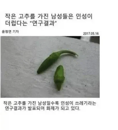 자지 작으면 인성 쓰레기