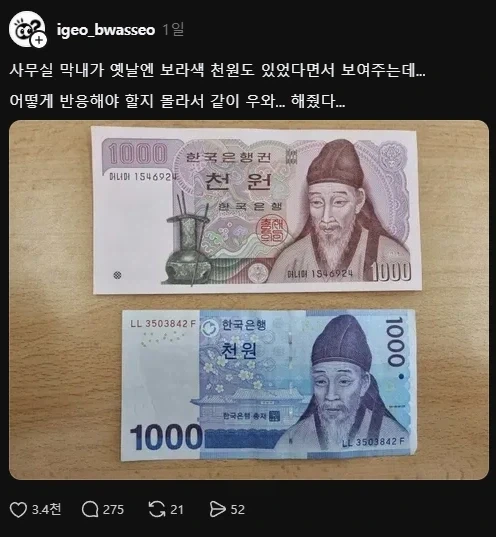 보라색 지폐