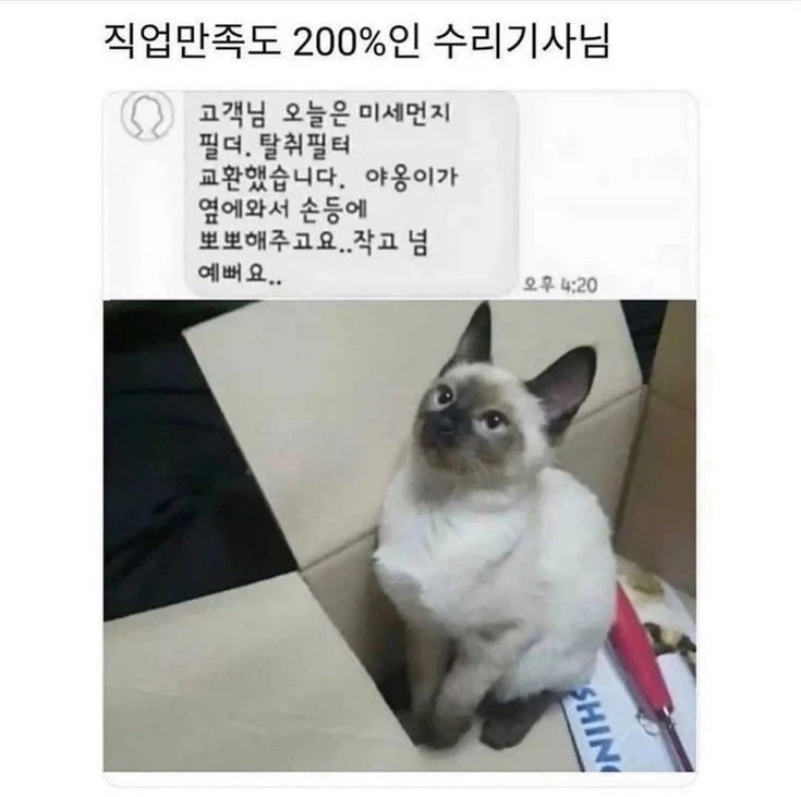 직업만족도 200%인 수리기사님
