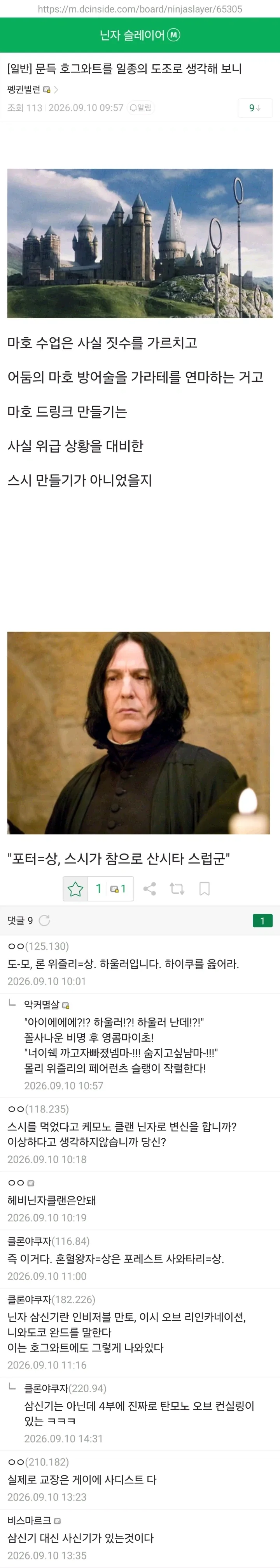 닌자슬레이어) 호그와트를 닌슬 식으로 생각해봄.jpg