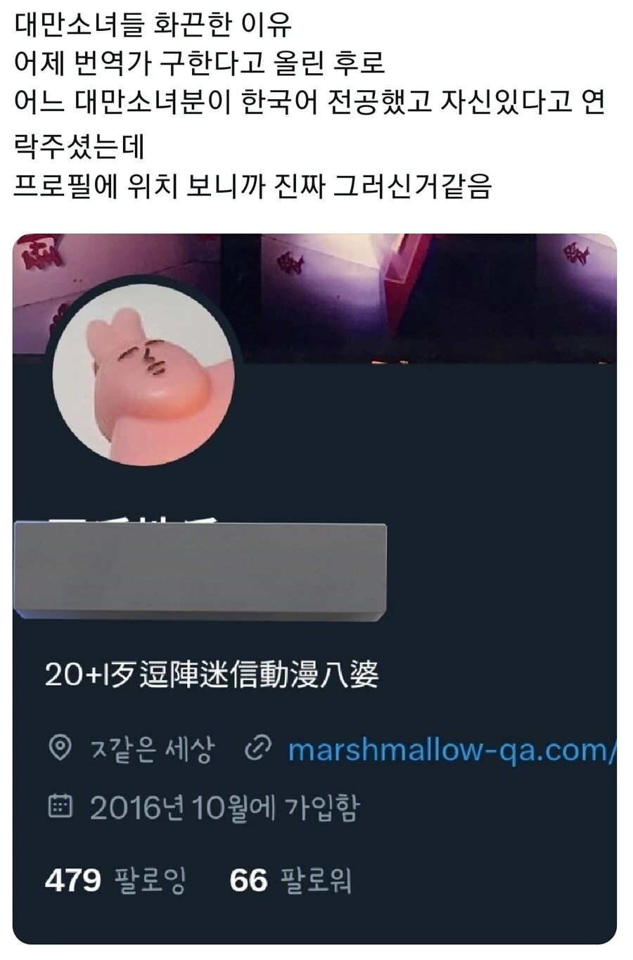 한국어 잘한다고 주장하는 대만인 수준