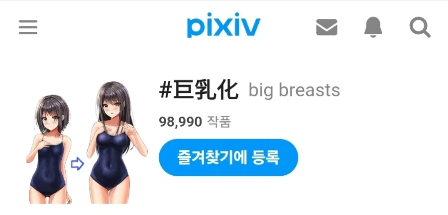 픽시브로 검색해본 거유화 VS 빈유화의 짤 갯수 차이.jpg