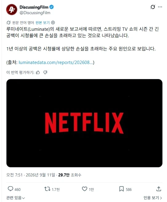 충격적인 내용의 OTT 관련 새로운 보고서