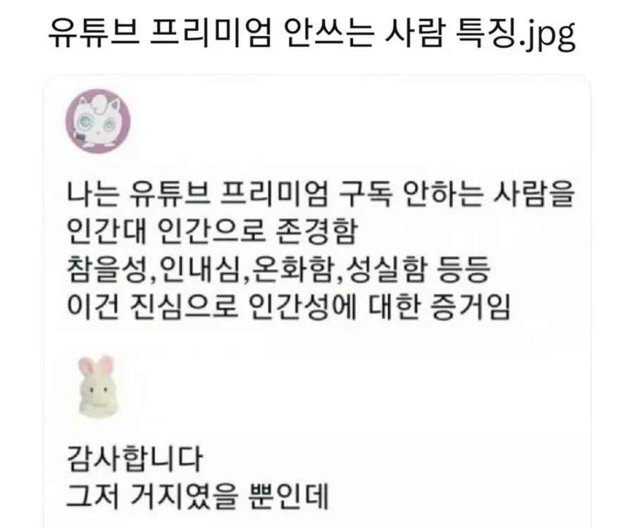 유튜브 프리미엄 안 쓰는 사람 특징