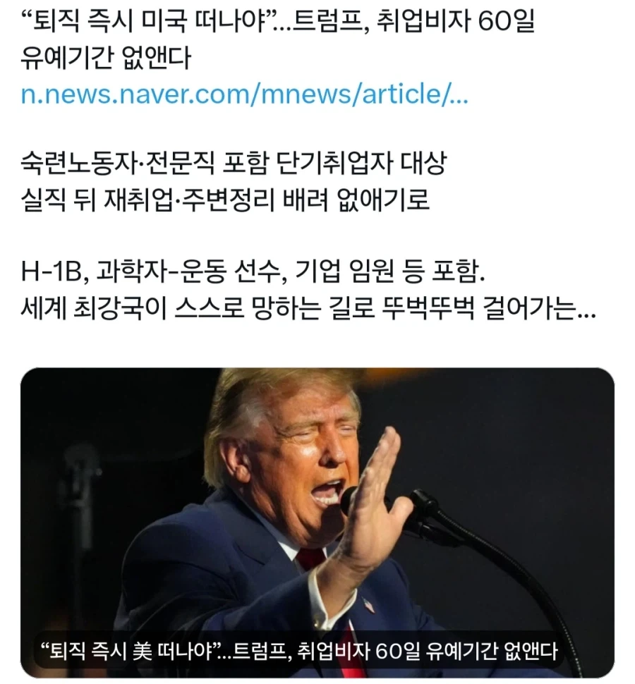 트럼프의 무뇌아 정책