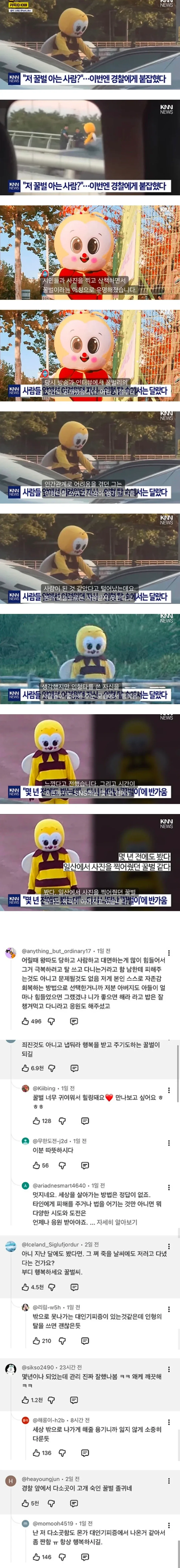 9년째 목격 된다는 꿀벌 인형탈을 쓴 사람