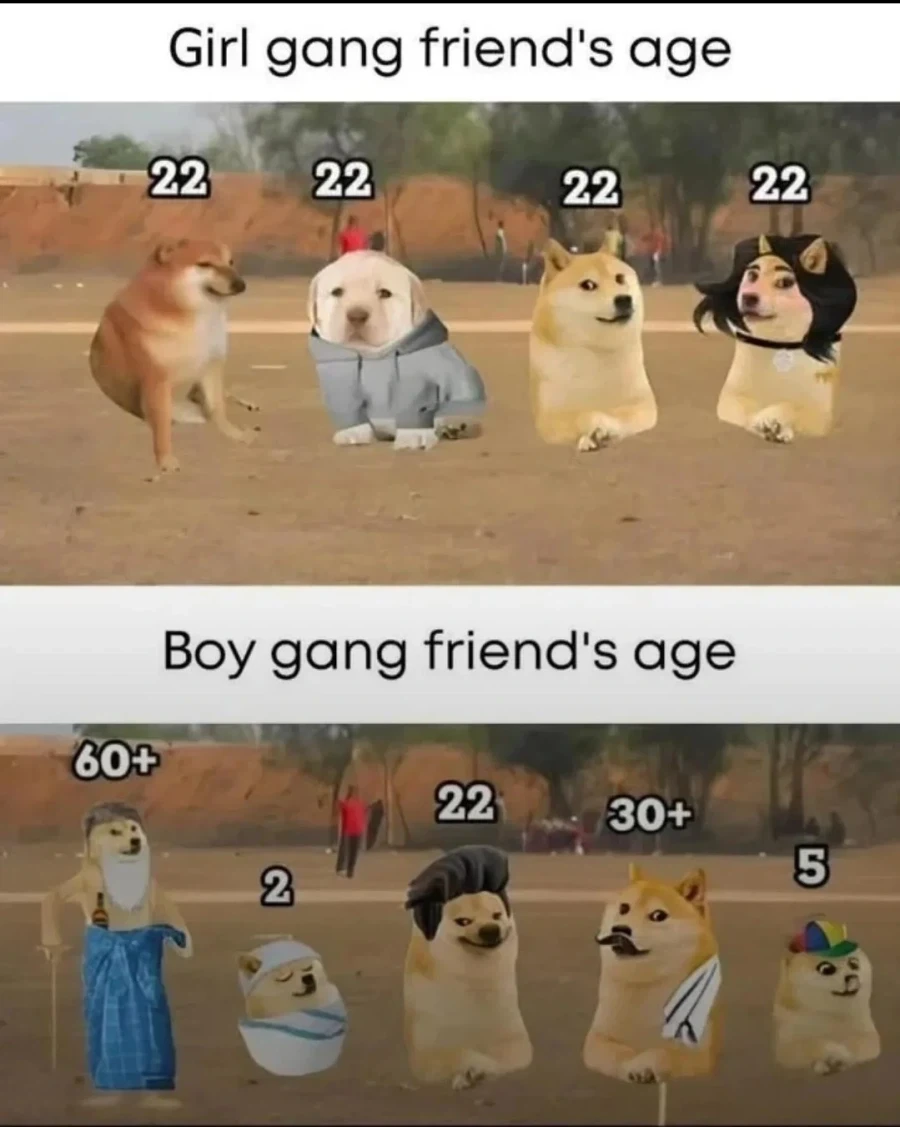 여자 모임 vs 남자 모임