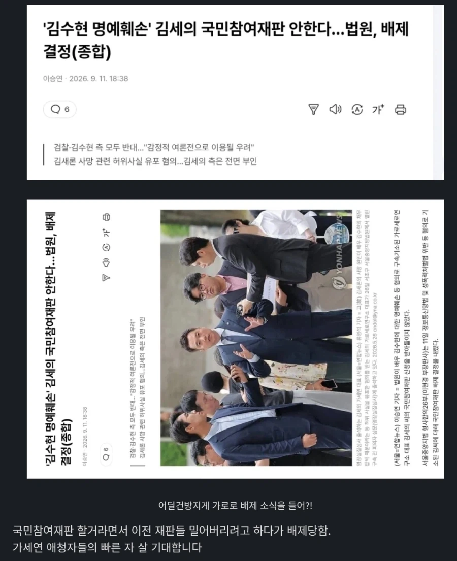 가세연 김세의 국민참여재판 전략 실☆패