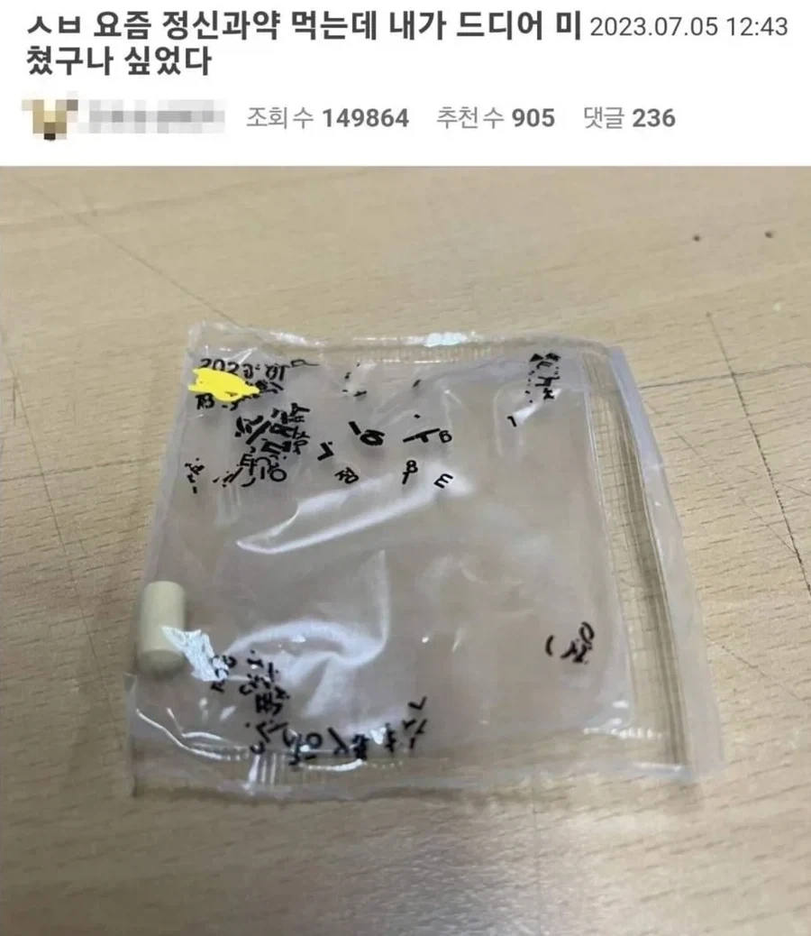 정신과약 먹는데 드디어 미쳤구나 싶었다