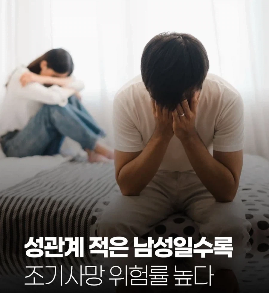 ㅅㅅ횟수 적은 남성일수록 일찍 디짐