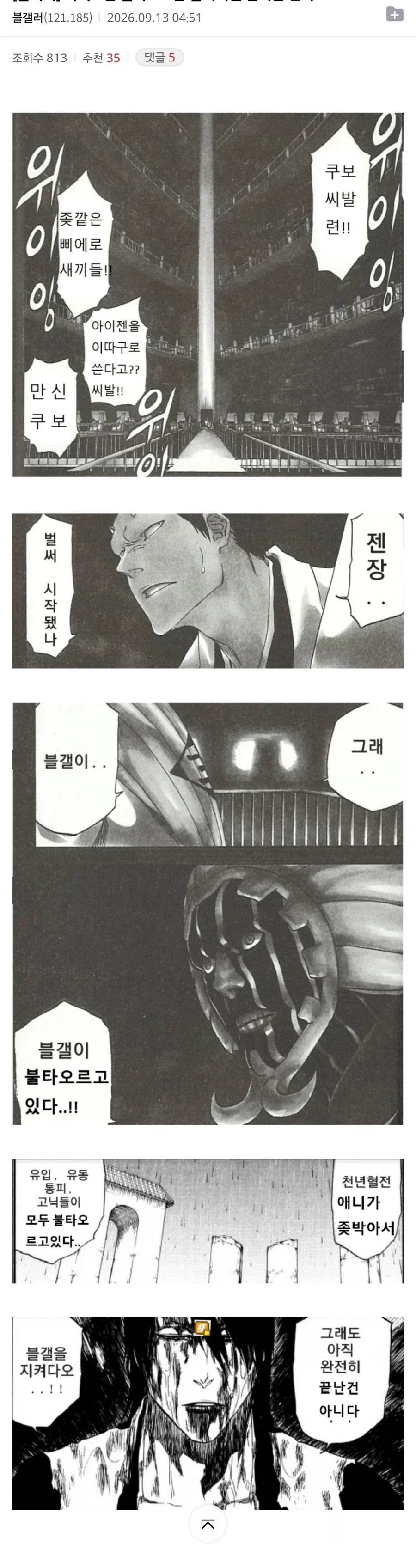 불타오르는 블리치갤 살리는 만화