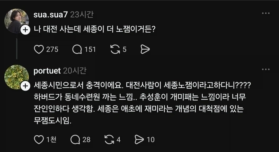 대전시민 : 세종이 더 노잼이야