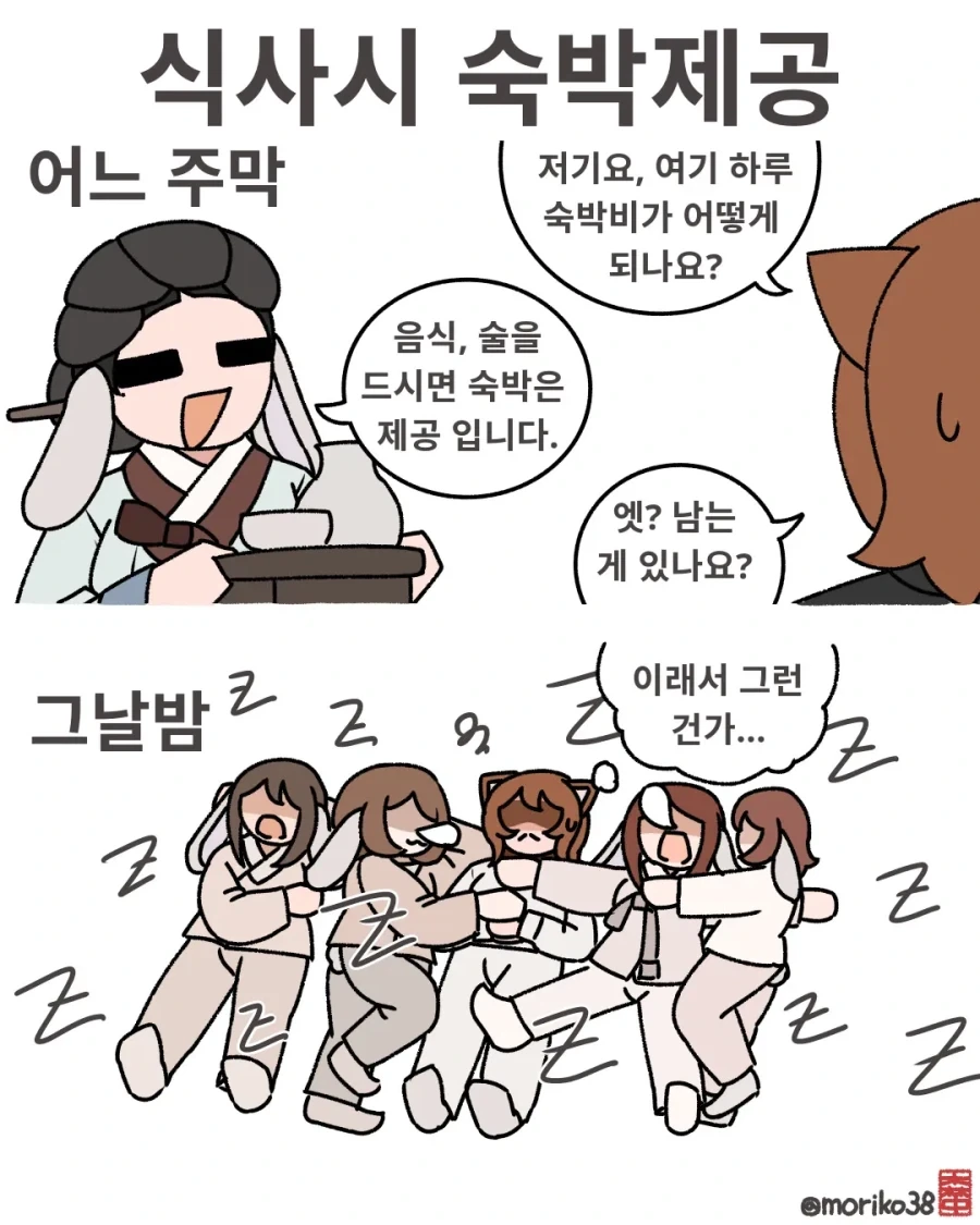 토끼조선)식사만해도 무료 숙박이 가능했던 이유