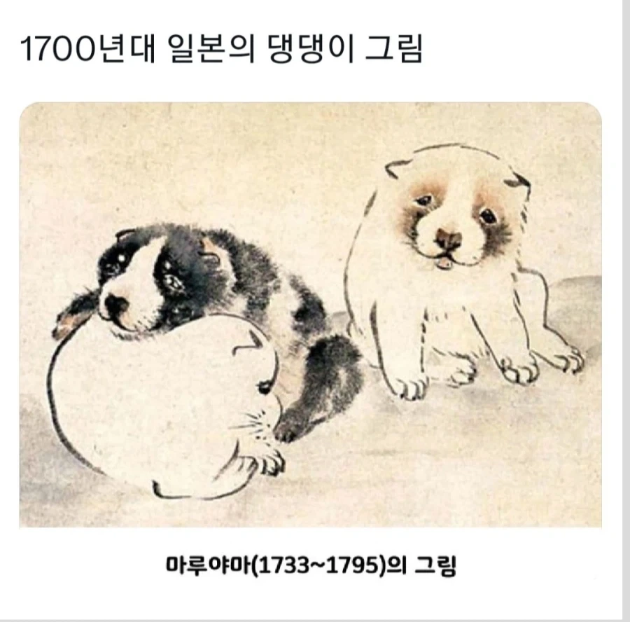 1700년대 일본의 댕댕이 그림